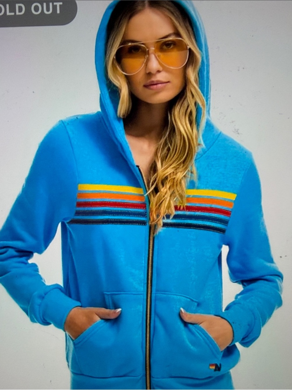 Aviator Nation  5 Stripe Zip Hoodie